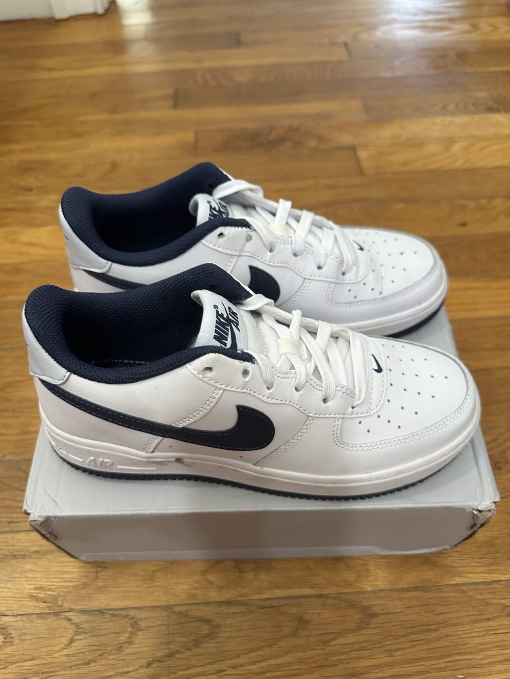 *Used* Air Force 1 Low Big Kid White Blue (FV5948-104) Size 5Y